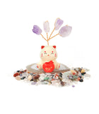 Mini Amethyst Tree With Wealth Cat (Auspicious Word 平安)