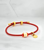 Metal Element Bracelet with Lucky Red String