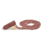 Strawberry Quartz Mala with Strawberry Quartz Point & Lotus Charm