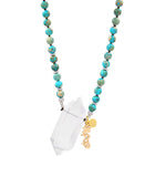 Imperial Jasper Mala with Crystal Quartz Double Point & HUM Charm