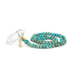 Imperial Jasper Mala with Crystal Quartz Double Point & HUM Charm