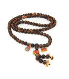 8MM Agarwood Mala with Lotus, Wu Lou & Bat + Free Chant A Mantra Booklet