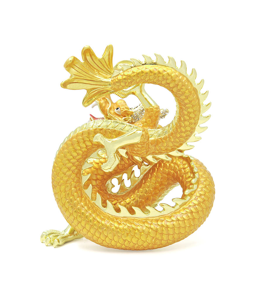 Rising Golden Dragon Holding a Pearl – FSMegamall.com