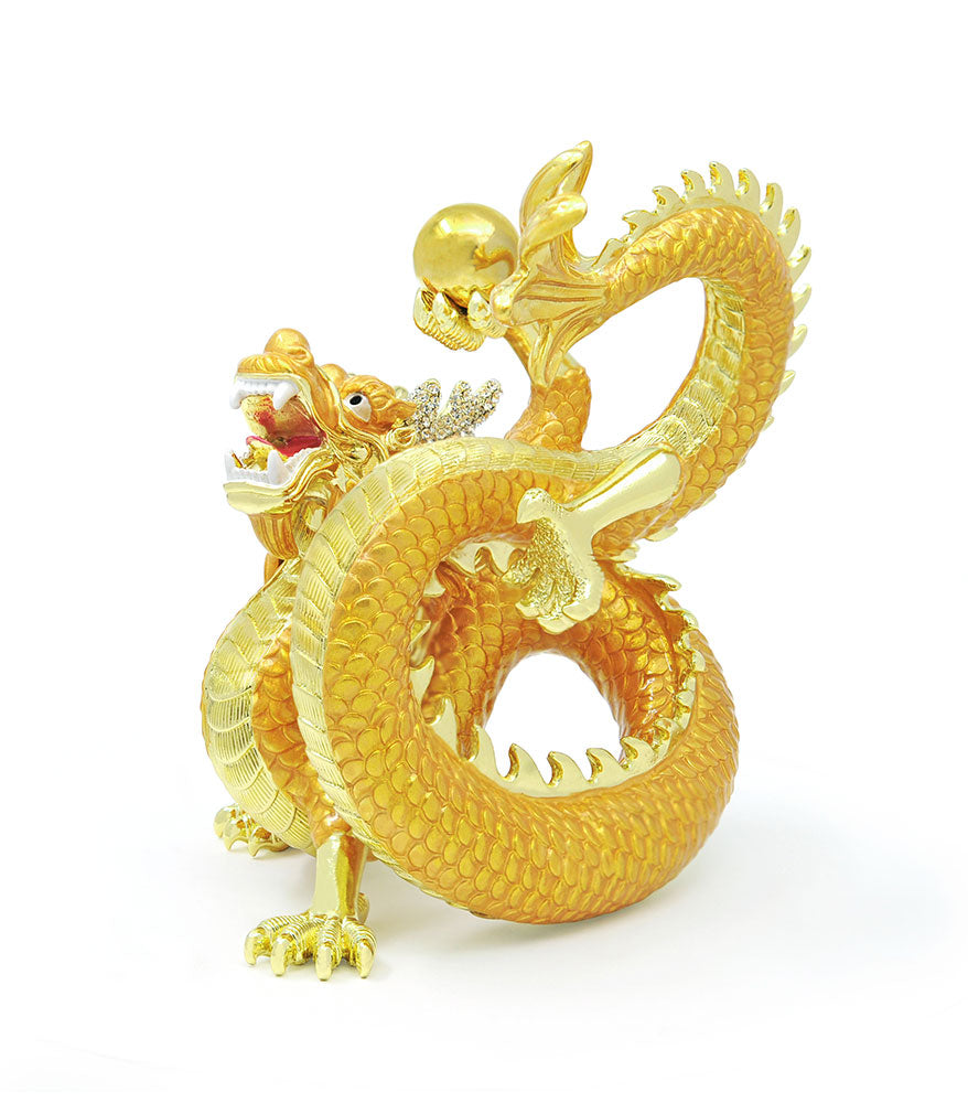 Rising Golden Dragon Holding a Pearl – FSMegamall.com