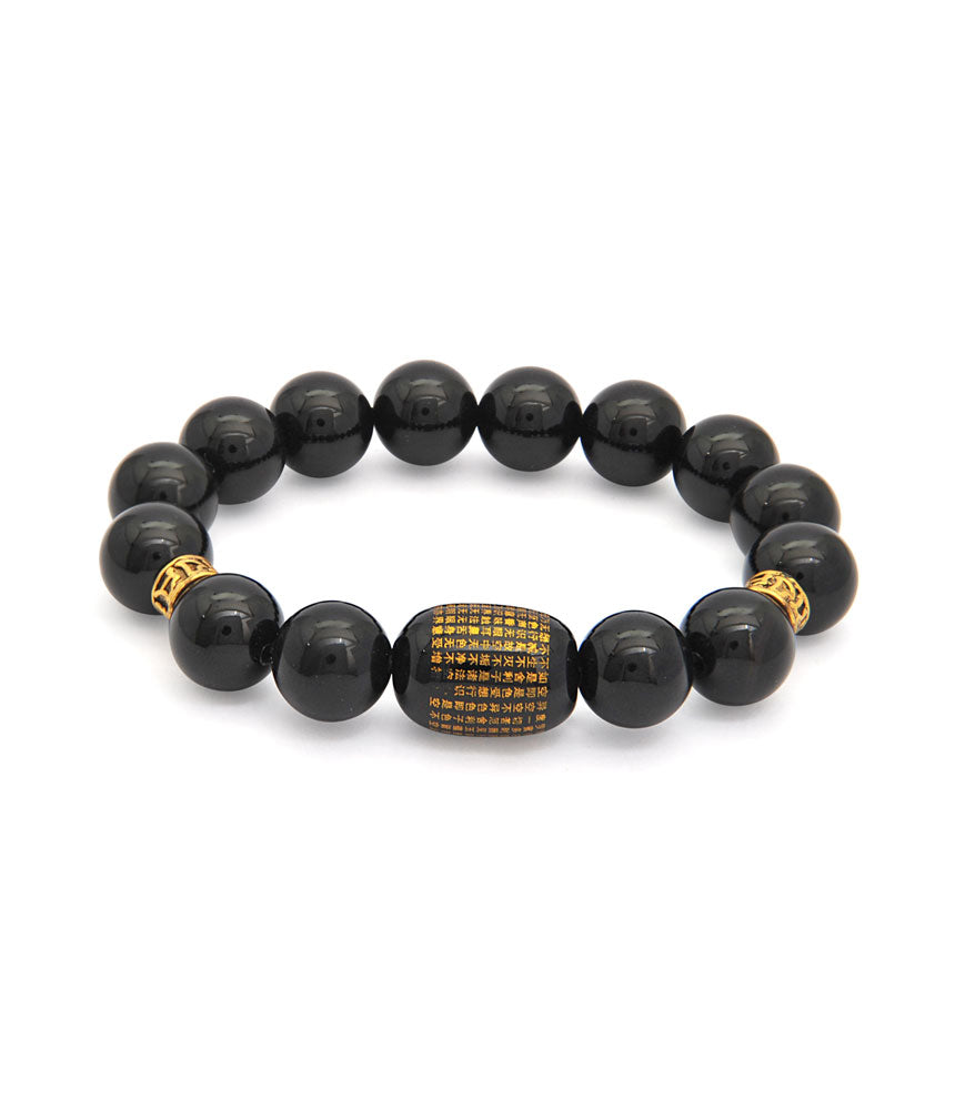 Heart Sutra With Black Onyx Bracelet – Fsmegamall.com