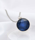 Sapphire Meteorite Disc Pendant with Necklace (20mm)