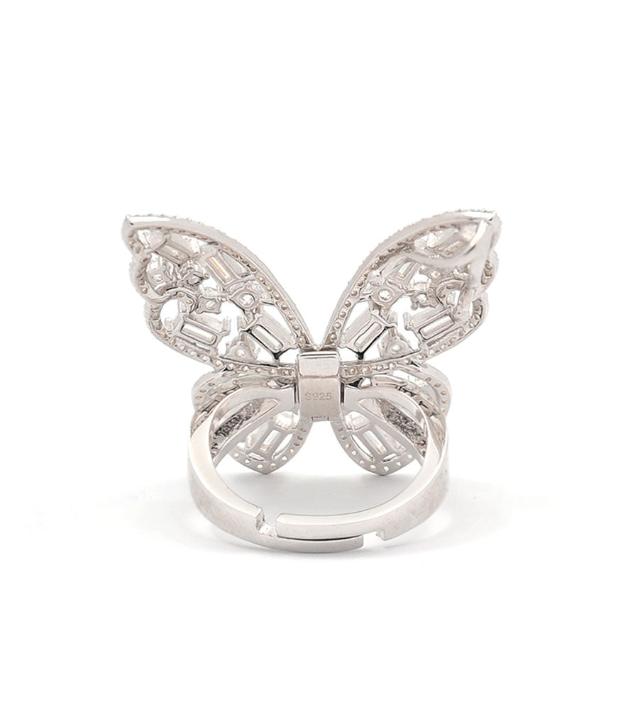 Butterfly Ring with Om – Ah Mantra Hum
