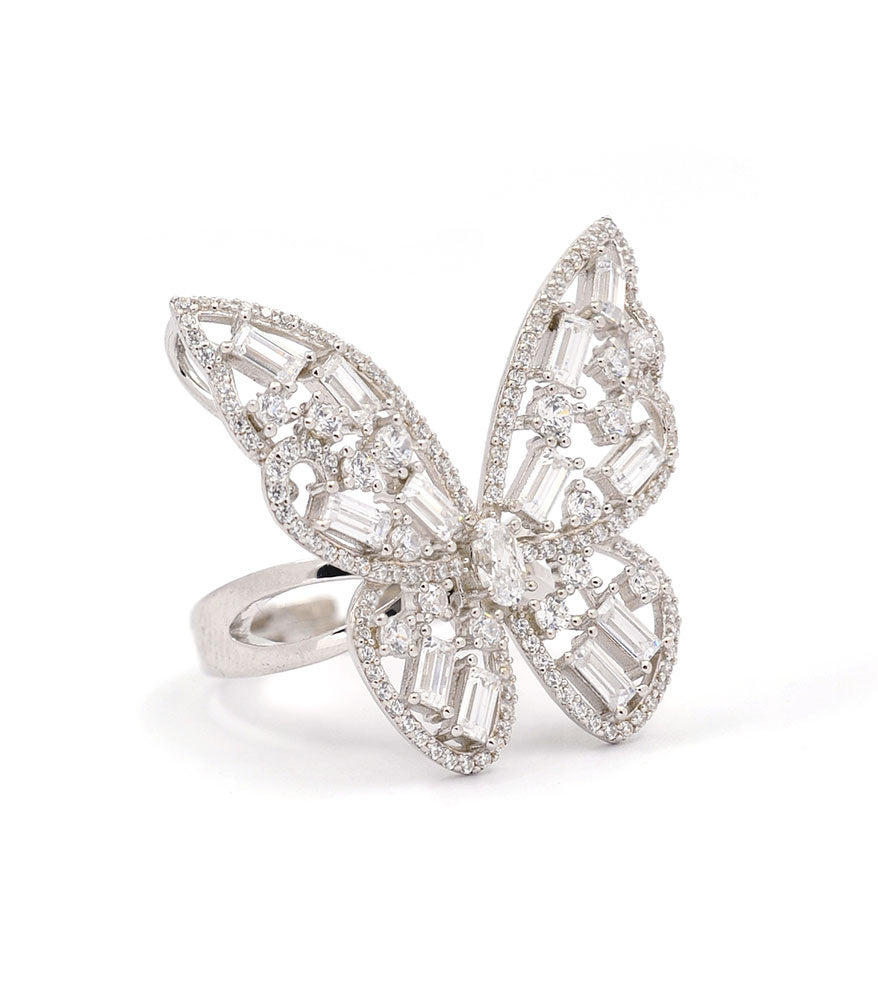 Butterfly Ring with Hum Ah Mantra – Om